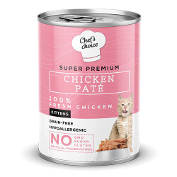 Chefs Choice Pate Chicken Kitten Tavuklu Tahılsız Yavru Kedi Konservesi 24 Adet 400 Gr - Chefs Choice