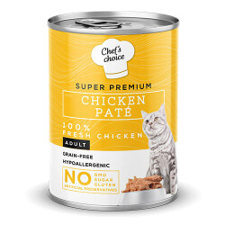 Chefs Choice Pate Chicken Tavuklu Tahılsız Ezme Yetişkin Kedi Konservesi 24 Adet 400 Gr - Chefs Choice