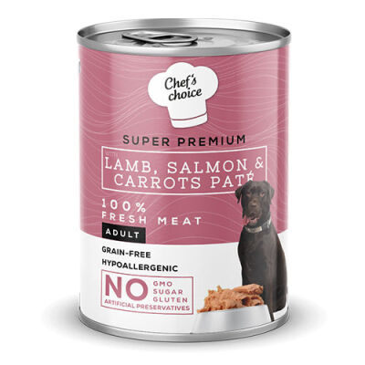 Chefs Choice Pate Kuzulu ve Somonlu Tahılsız Yetişkin Köpek Konservesi 400 Gr - 1