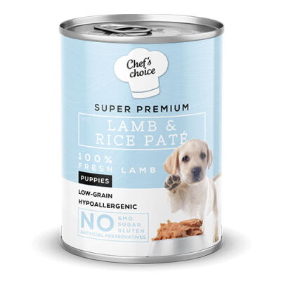 Chefs Choice Pate Lamb Puppy Kuzulu Düşük Tahıllı Yavru Köpek Konservesi 12 Adet 400 Gr - 1