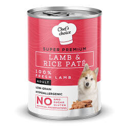 Chefs Choice Pate Lamb Rice Kuzulu Pirinçli Yetişkin Köpek Konservesi 6 Adet 400 Gr - Chefs Choice