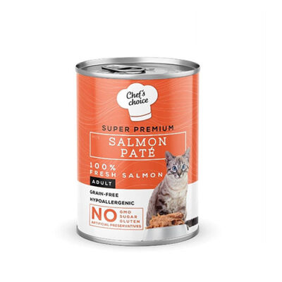 Chefs Choice Pate Somonlu Tahılsız Yetişkin Kedi Konservesi 24 Adet 400 Gr - 1