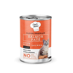 Chefs Choice Pate Somonlu Tahılsız Yetişkin Kedi Konservesi 24 Adet 400 Gr - Chefs Choice
