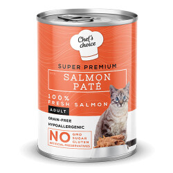 Chefs Choice Pate Somonlu Tahılsız Yetişkin Kedi Konservesi 400 Gr - Chefs Choice