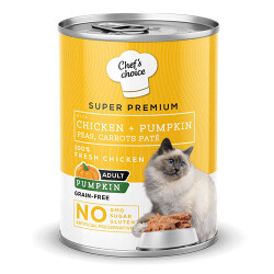 Chefs Choice Pumpkin Pate Chicken Tavuklu Balkabaklı Tahılsız Ezme Yetişkin Kedi Konservesi 24 Adet 400 Gr - Chefs Choice