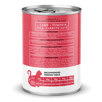 Chefs Choice Pumpkin Pate Lamb Kuzulu Balkabaklı Tahılsız Yetişkin Kedi Konservesi 400 Gr - 2