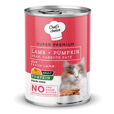Chefs Choice Pumpkin Pate Lamb Kuzulu Balkabaklı Tahılsız Yetişkin Kedi Konservesi 400 Gr - 1