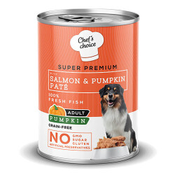 Chefs Choice Pumpkin Pate Somonlu Balkabaklı Tahılsız Yetişkin Köpek Konservesi 24 Adet 400 Gr - Chefs Choice