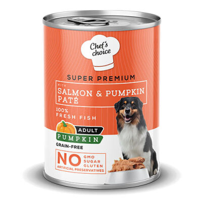 Chefs Choice Pumpkin Pate Somonlu Balkabaklı Tahılsız Yetişkin Köpek Konservesi 24 Adet 400 Gr - 1