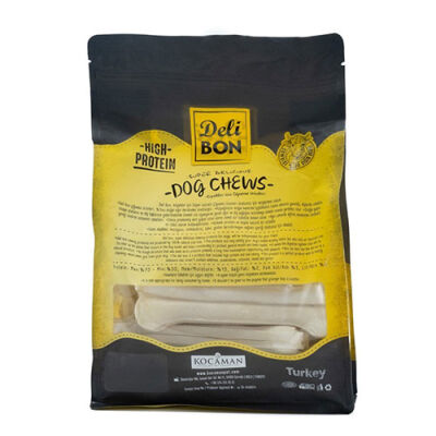 Delibon Beyaz Pres Deri Kemik Köpek Ödülü Medium 12'li 15 cm - 3