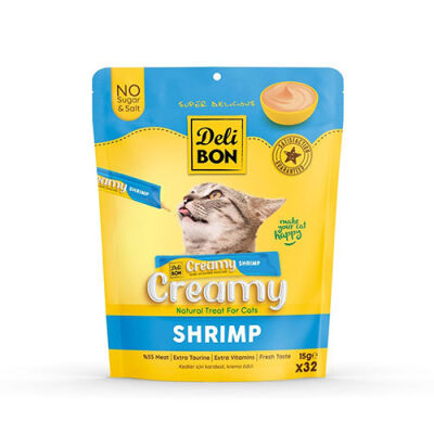 Delibon Karidesli Krem Kedi Ödül Maması 32 x 15 g - 1