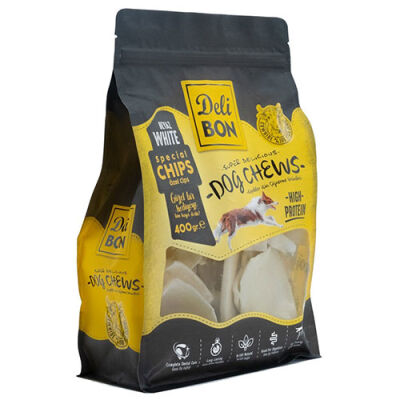 Delibon Kurutulmuş Beyaz Deri Cips Köpek Ödül Maması 400 g - 1