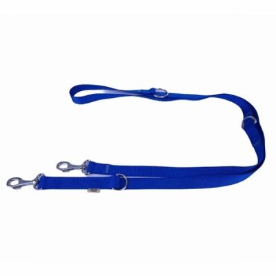 Doggie Dokuma Ayarlanabilir Eğitimci Köpek Gezdirme Tasması Royalblue 2,5x120-190 Cm - 1