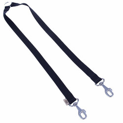 Doggie Dokuma İkili Köpek Gezdirme Aparatı Siyah 2,5x70-60 Cm - Doggie