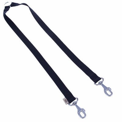 Doggie Dokuma İkili Köpek Gezdirme Aparatı Siyah 2,5x70-60 Cm - 1