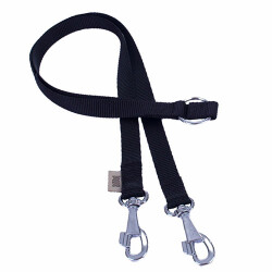Doggie Dokuma İkili Köpek Gezdirme Aparatı Siyah 2,5x70-60 Cm - 2