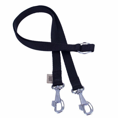 Doggie Dokuma İkili Köpek Gezdirme Aparatı Siyah 2,5x70-60 Cm - 2