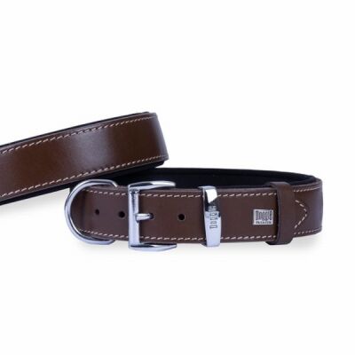 Doggie Konfor Deri Köpek Boyun Tasması Kahverengi 3,5x52 60 Cm - 1