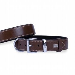 Doggie Konfor Deri Köpek Boyun Tasması Kahverengi 3,5x52 60 Cm - 1