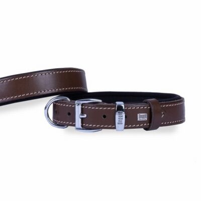 Doggie Konfor Deri Köpek Boyun Tasması Kahverengi 3x42 50 Cm - 1