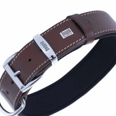 Doggie Konfor Deri Köpek Boyun Tasması Kahverengi 4x57 65 Cm - 2