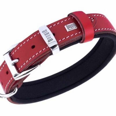 Doggie Konfor Deri Köpek Boyun Tasması Kırmızı 2,5x37 45 Cm - 2