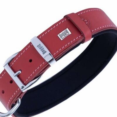 Doggie Konfor Deri Köpek Boyun Tasması Kırmızı 3,5x47 55 Cm - 2