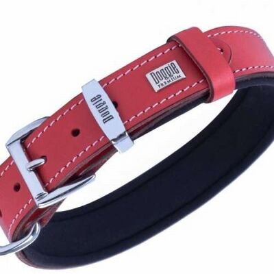 Doggie Konfor Deri Köpek Boyun Tasması Kırmızı 3x42 50 Cm - 2