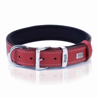 Doggie Konfor Deri Köpek Boyun Tasması Kırmızı 3x42 50 Cm - 3