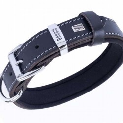 Doggie Konfor Deri Köpek Boyun Tasması Siyah 2,5x37 45 Cm - 2