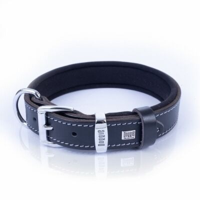 Doggie Konfor Deri Köpek Boyun Tasması Siyah 2,5x37 45 Cm - 3