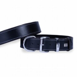Doggie Konfor Deri Köpek Boyun Tasması Siyah 4x57 65 Cm - 1