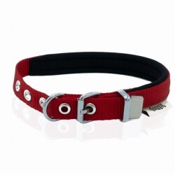 Doggie Konfor Dokuma Köpek Boyun Tasması Kırmızı 1,5x20 25 Cm - Doggie