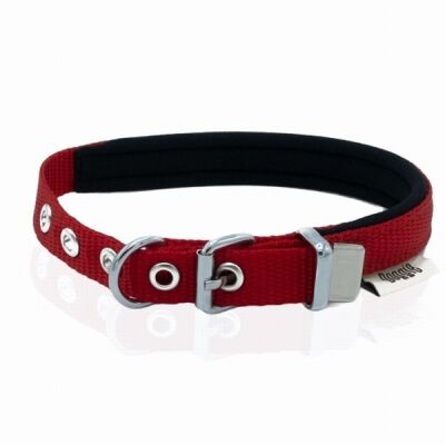Doggie Konfor Dokuma Köpek Boyun Tasması Kırmızı 1,5x20 25 Cm - 1
