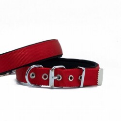 Doggie Konfor Dokuma Köpek Boyun Tasması Kırmızı 2,5x37 45 Cm - 1