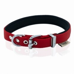 Doggie Konfor Dokuma Köpek Boyun Tasması Kırmızı 2x30 35 Cm - Doggie