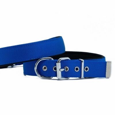 Doggie Konfor Dokuma Köpek Boyun Tasması Royalblue 2,5x37 45 Cm - 1