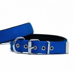 Doggie Konfor Dokuma Köpek Boyun Tasması Royalblue 3x42 50 Cm - Doggie