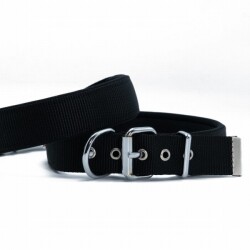 Doggie Konfor Dokuma Köpek Boyun Tasması Siyah 2,5x42 50 Cm - Doggie