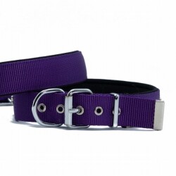 Doggie Konfor Dokuma Sade Köpek Boyun Tasması Mor 3x42 50 Cm - Doggie