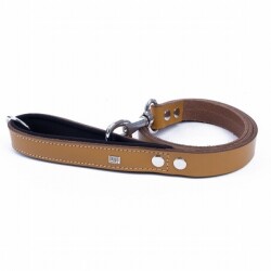 Doggie Konfor Klasik Deri Köpek Gezdirme Tasması Camel 3x100 Cm - Doggie