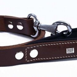 Doggie Konfor Klasik Deri Köpek Gezdirme Tasması Kahverengi 2,5x120 Cm - 3