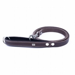 Doggie Konfor Klasik Deri Köpek Gezdirme Tasması Kahverengi 2x140 Cm - Doggie