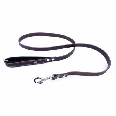 Doggie Konfor Klasik Deri Köpek Gezdirme Tasması Kahverengi 2x140 Cm - 2