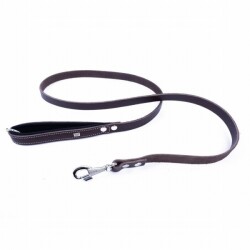 Doggie Konfor Klasik Deri Köpek Gezdirme Tasması Kahverengi 2x140 Cm - 2