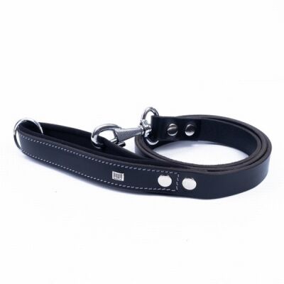 Doggie Konfor Klasik Deri Köpek Gezdirme Tasması Siyah 2,5x120 Cm - 1