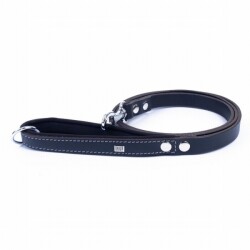 Doggie Konfor Klasik Deri Köpek Gezdirme Tasması Siyah 2x140 Cm - Doggie