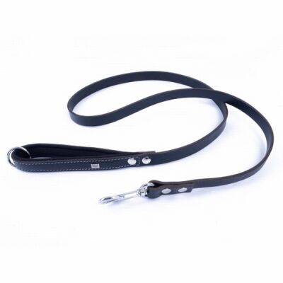 Doggie Konfor Klasik Deri Köpek Gezdirme Tasması Siyah 2x140 Cm - 2