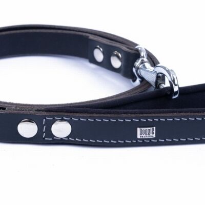 Doggie Konfor Klasik Deri Köpek Gezdirme Tasması Siyah 2x140 Cm - 3