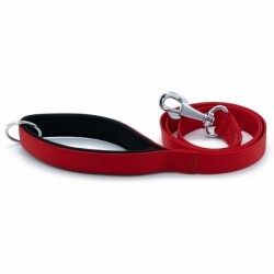 Doggie Konfor Klasik Dokuma Köpek Gezdirme Tasması Kırmızı 2,5x120 Cm - 1